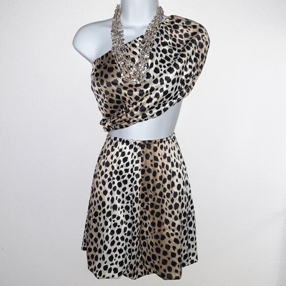 Cheetah-Leopard Print Handmade Top & Skirt * Costume * Dance, Club * Sz X Small - Picture 6 of 7